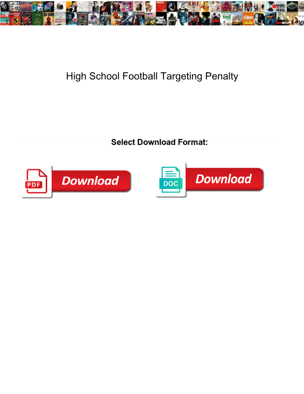 High School Football Targeting Penalty