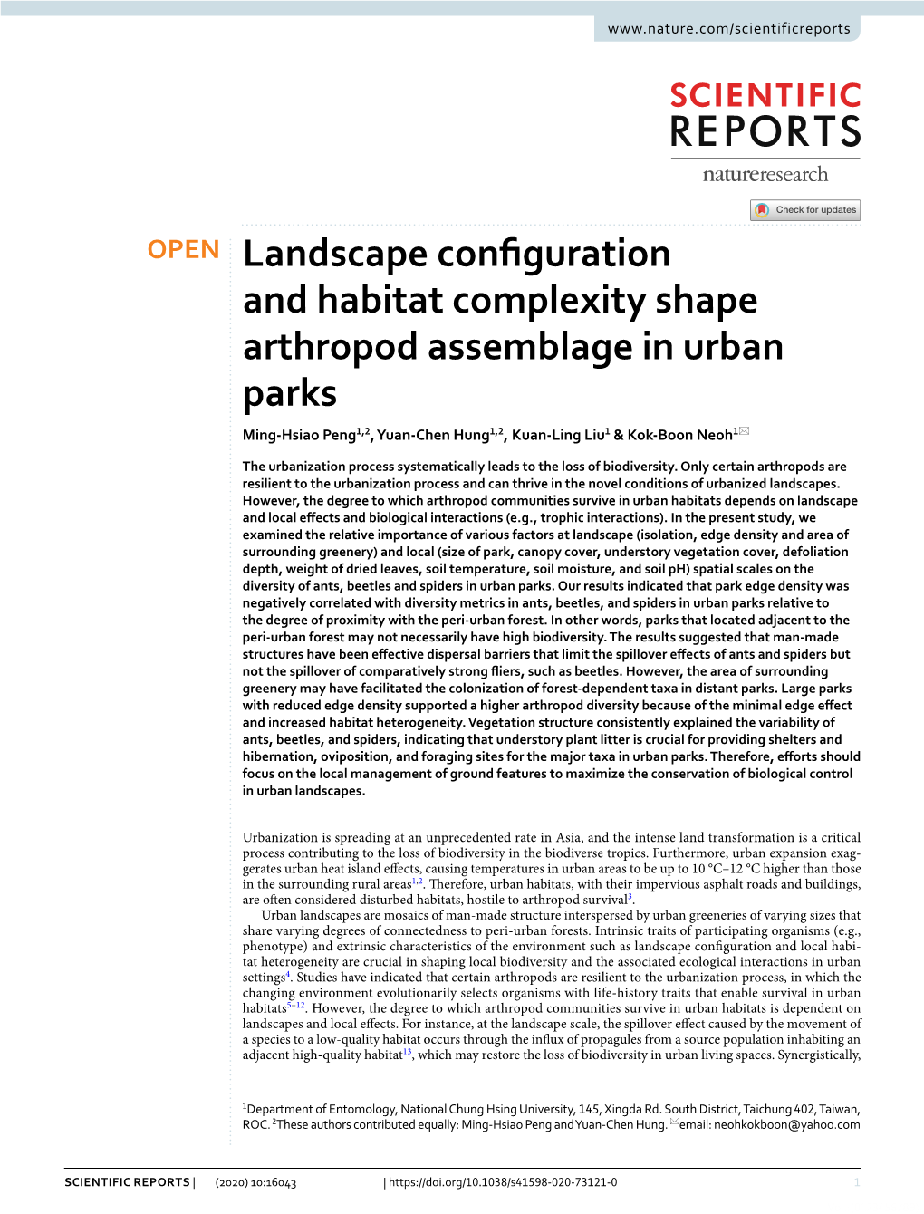 Landscape Configuration and Habitat Complexity Shape Arthropod