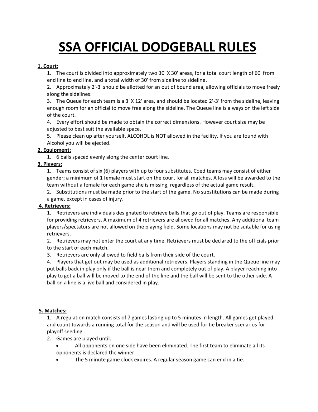 Ssa Official Dodgeball Rules