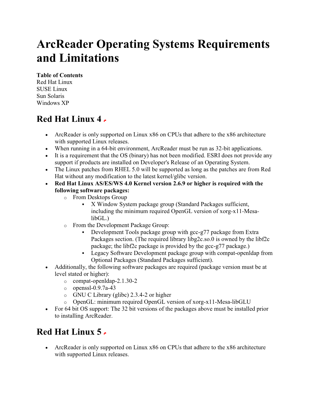 Arcreader Operating Systems Requirements and Limitations