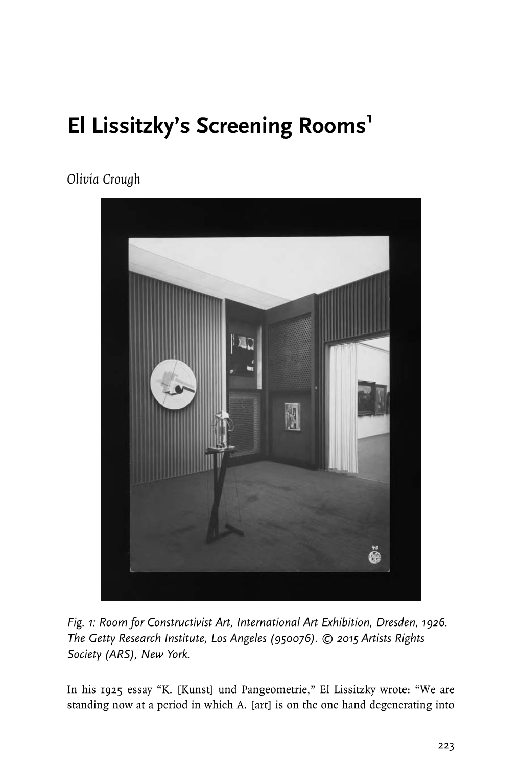 El Lissitzky's Screening Rooms