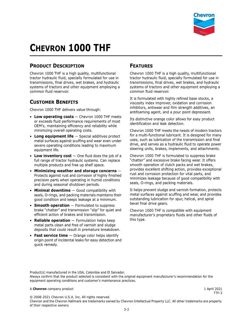 Chevron 1000 Thf