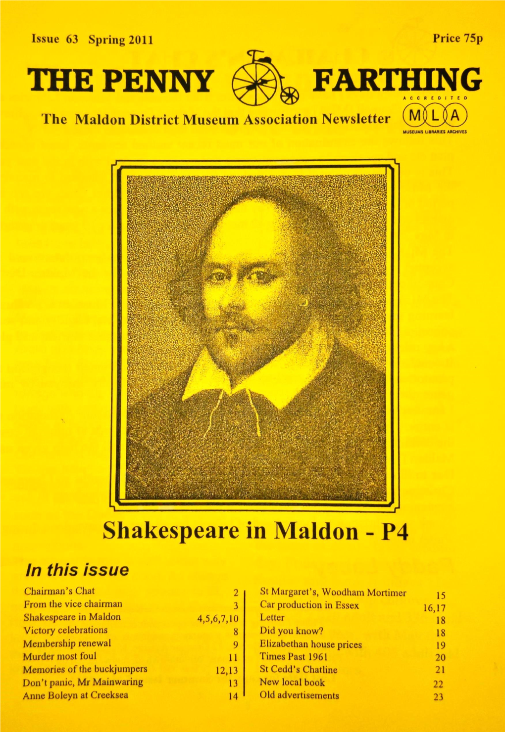 FARTHINGACCREDITED the Maldon District Museum Association Newsletter M L a MUSEUMS LIBRARIES ARCHIVES