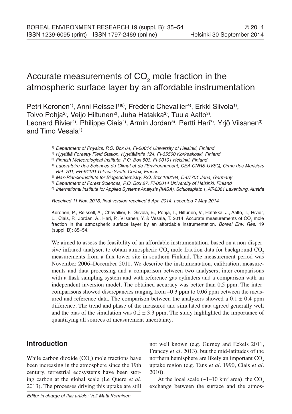 Accurate Measurements of CO2 Mole Fraction in the Atmospheric Surface Layer by an Affordable Instrumentation