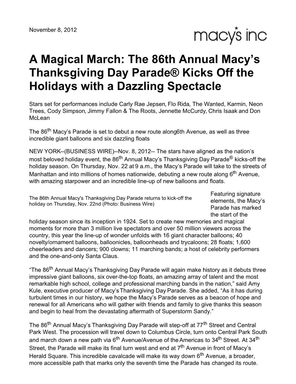 A Magical March: the 86Th Annual Macy's