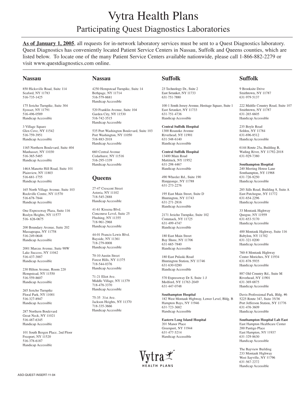 Participating Quest Diagnostics Lab Locations