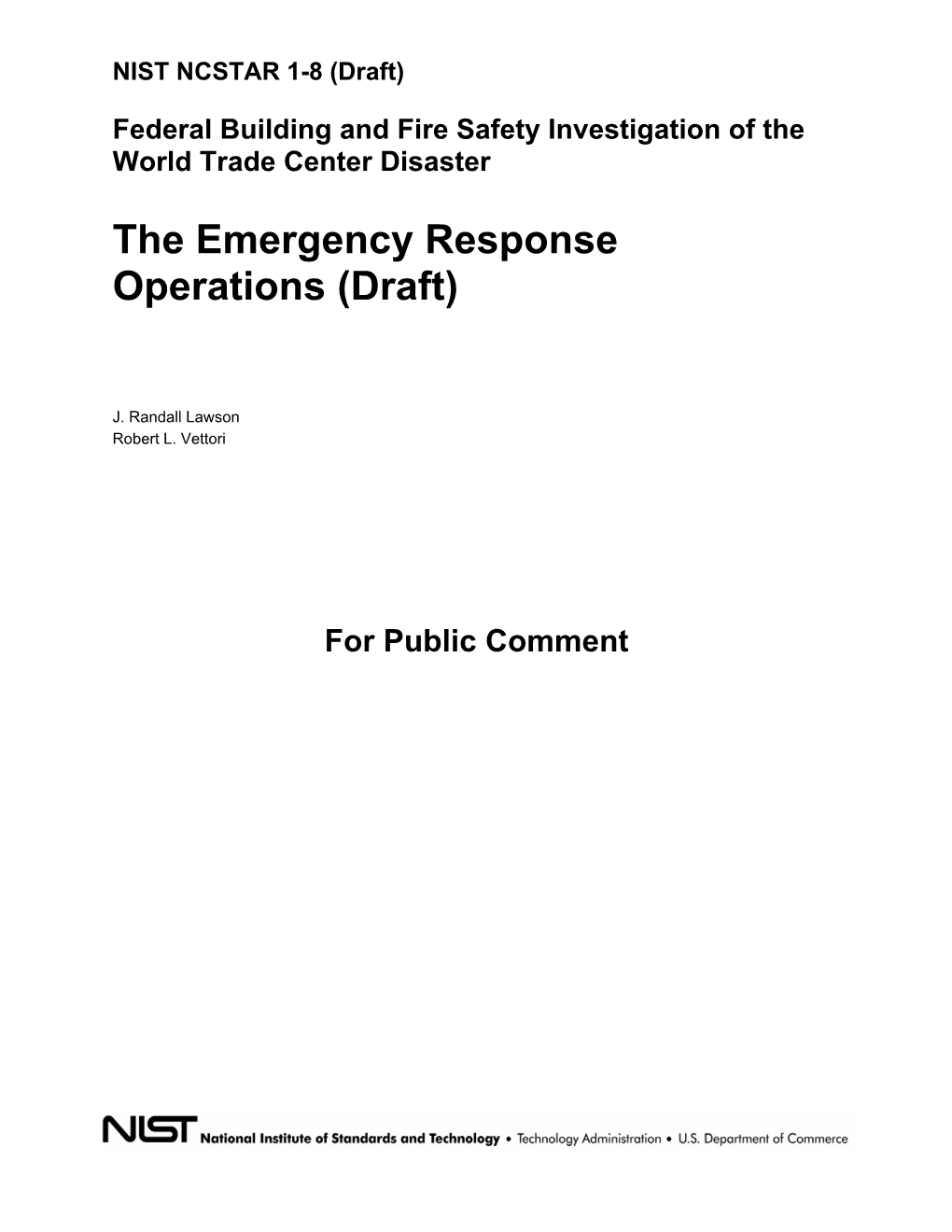 The Emergency Response Operations (Draft)