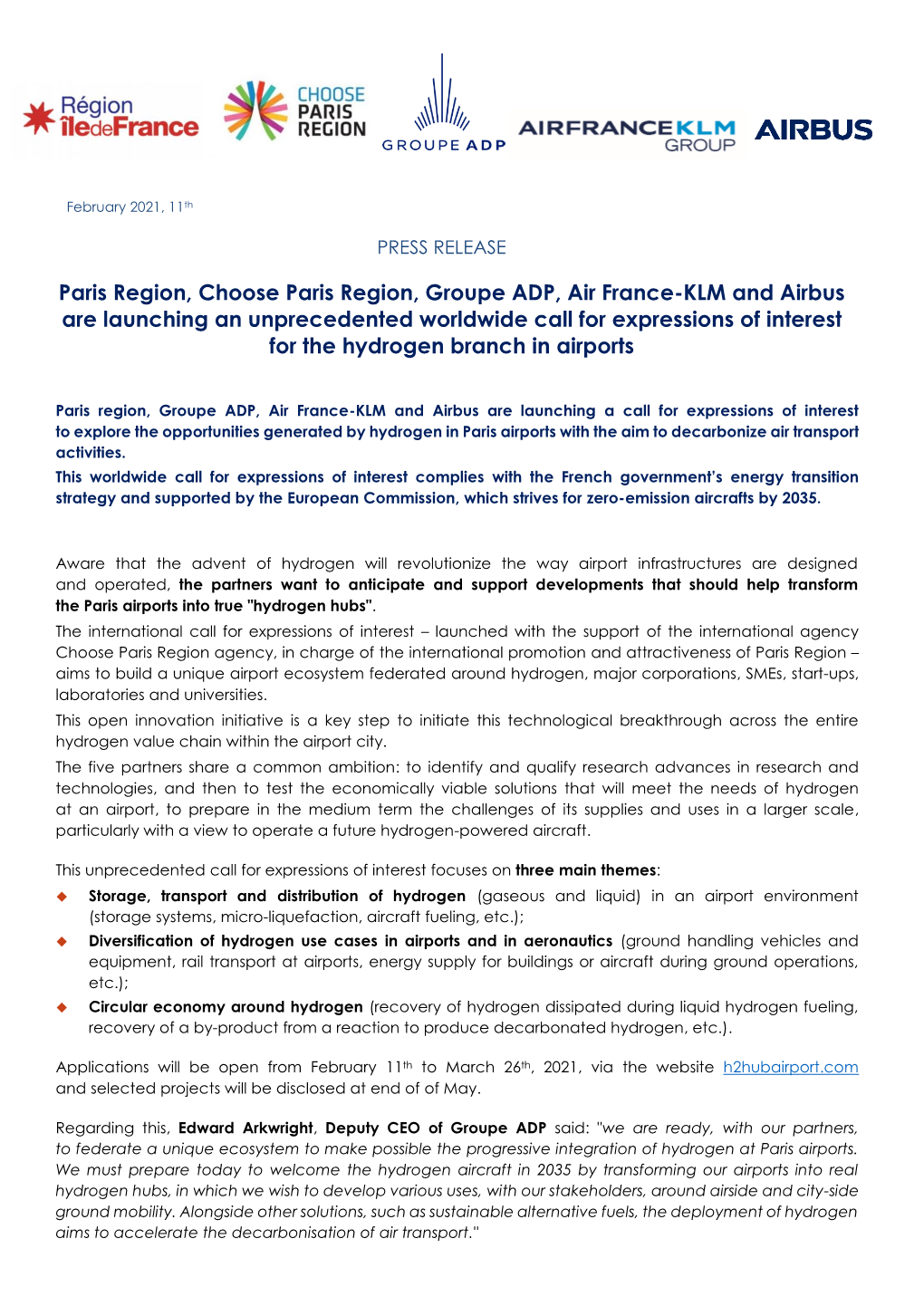 Paris Region, Choose Paris Region, Groupe ADP, Air France-KLM