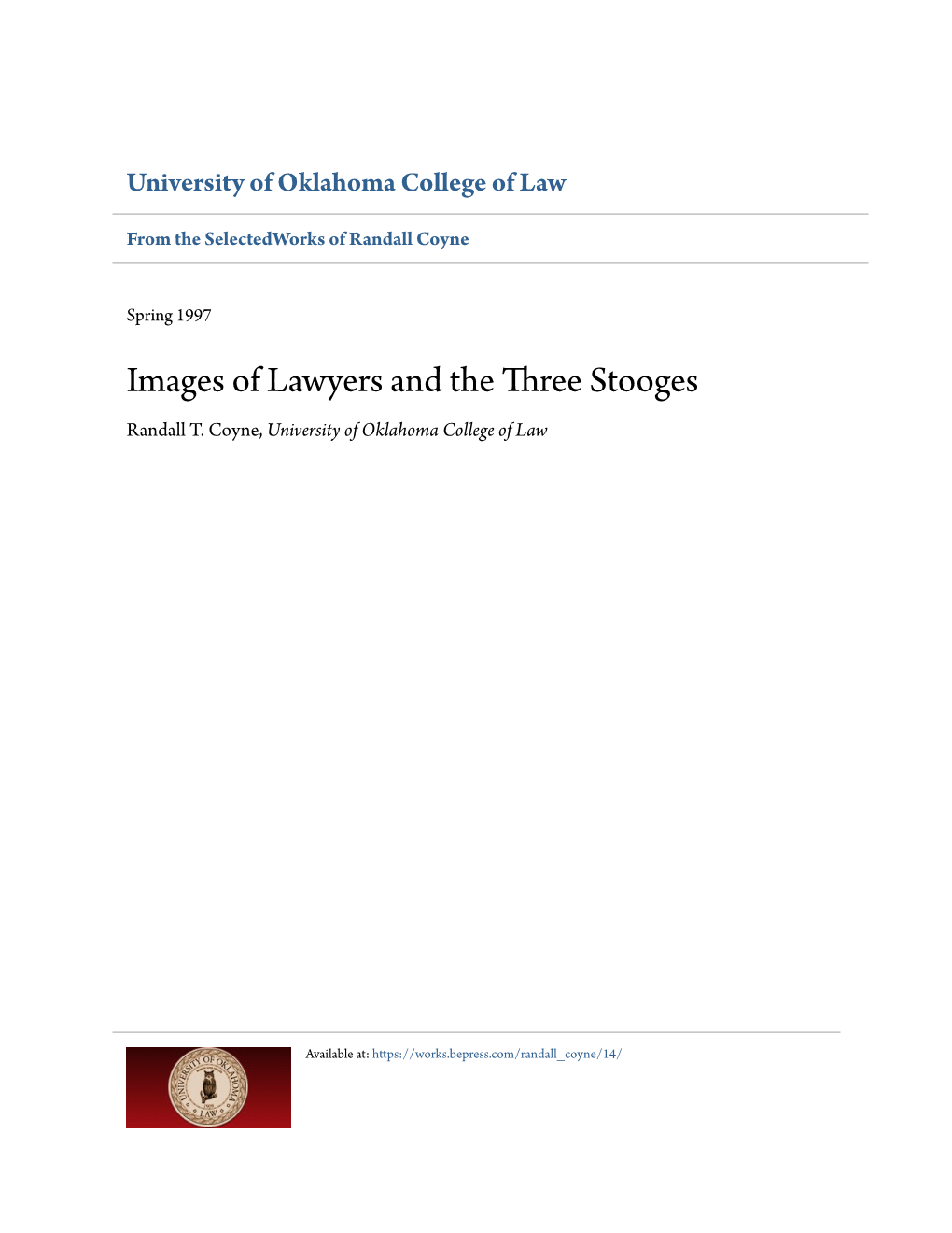 Images of Lawyers and the Three Stooges Randall T