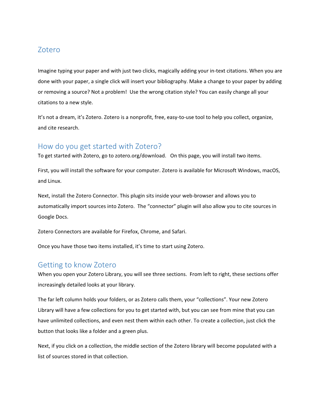Zotero How Do You Get Started with Zotero? Getting to Know Zotero