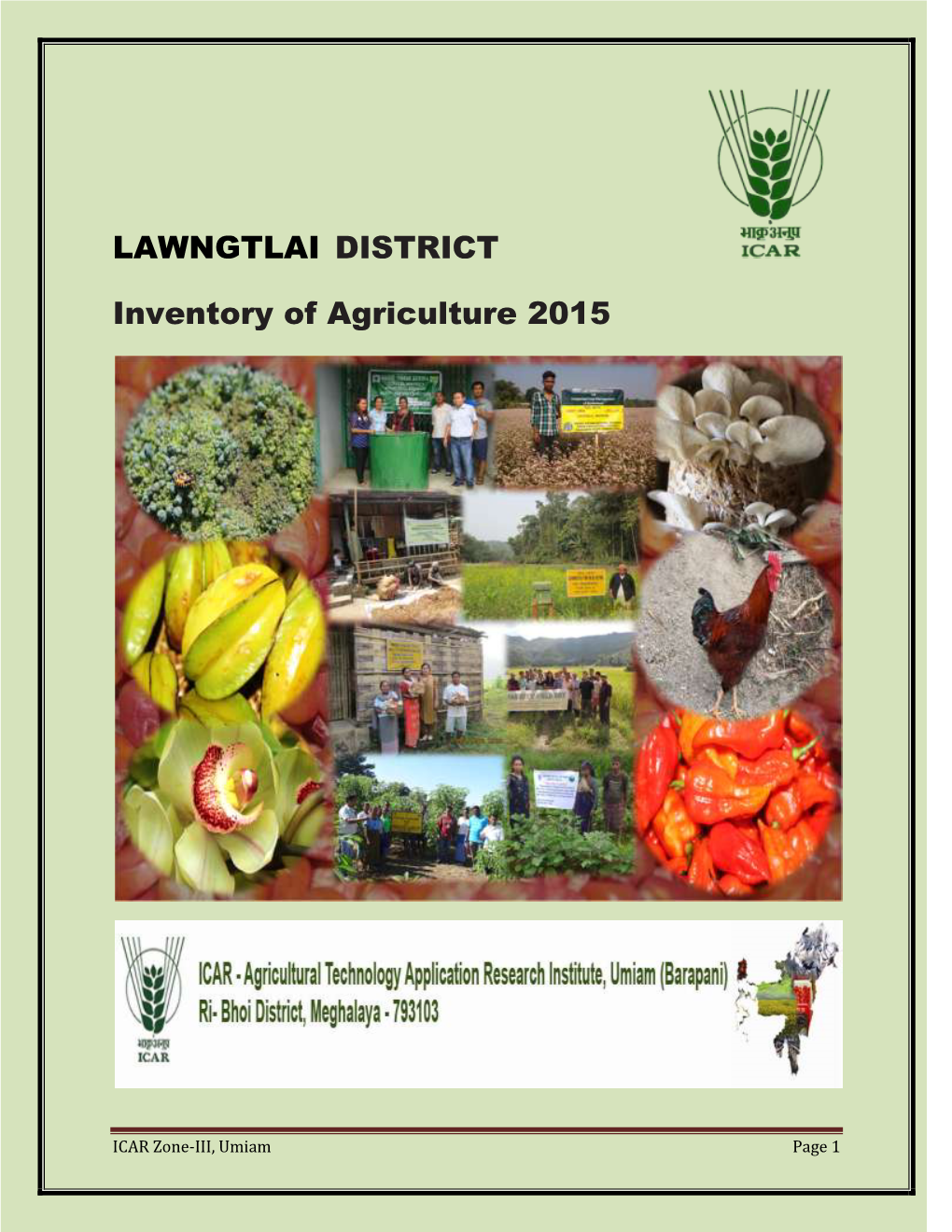LAWNGTLAI DISTRICT Inventory of Agriculture 2015