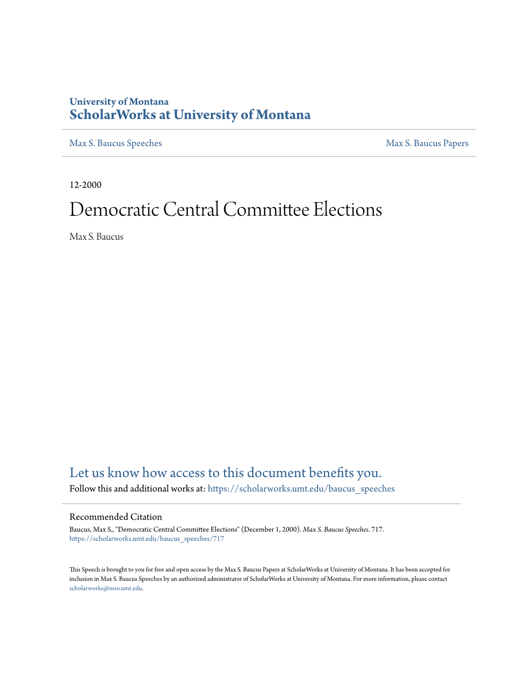 Democratic Central Committee Elections Max S