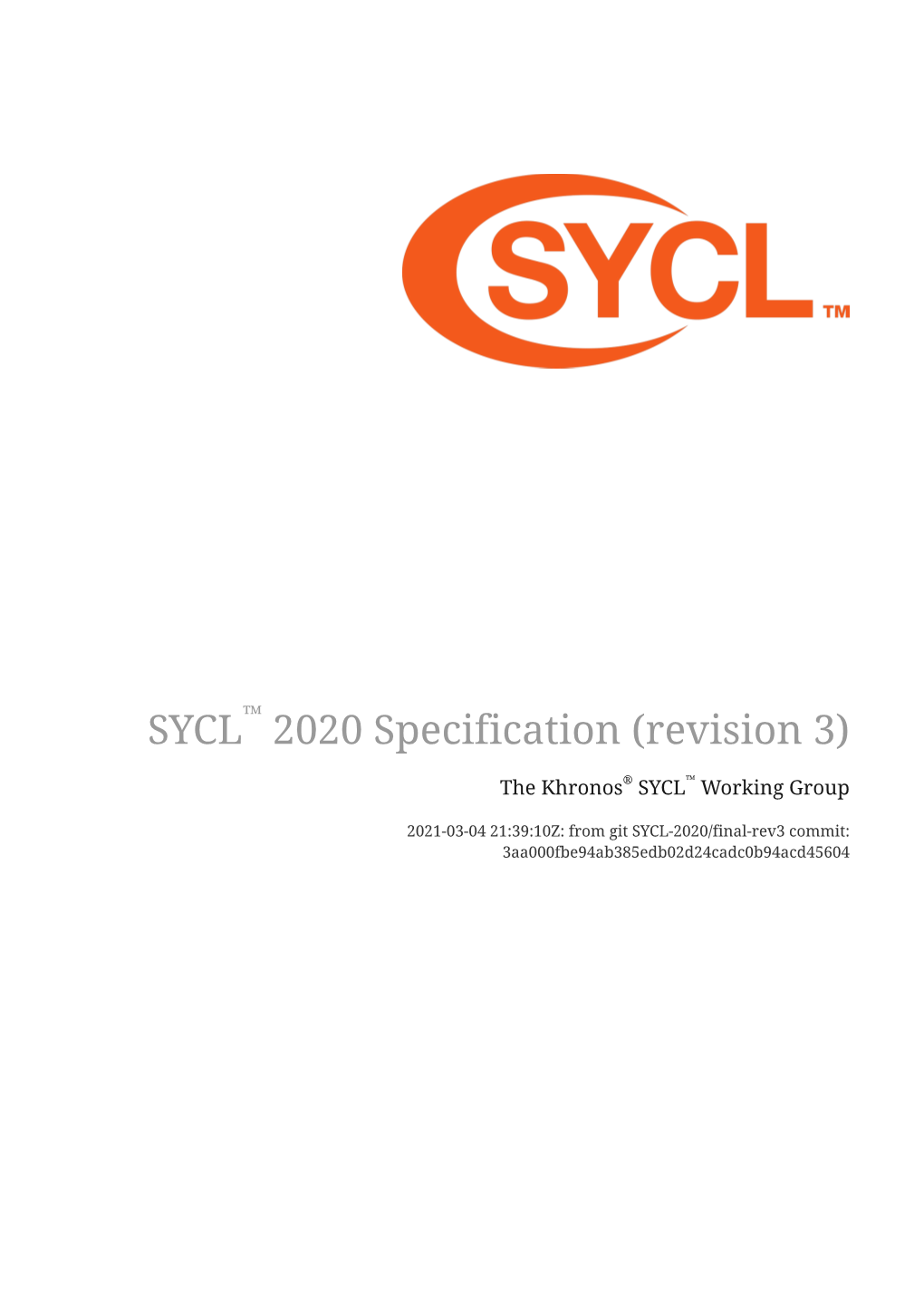 SYCL™ 2020 Specification (Revision 3)