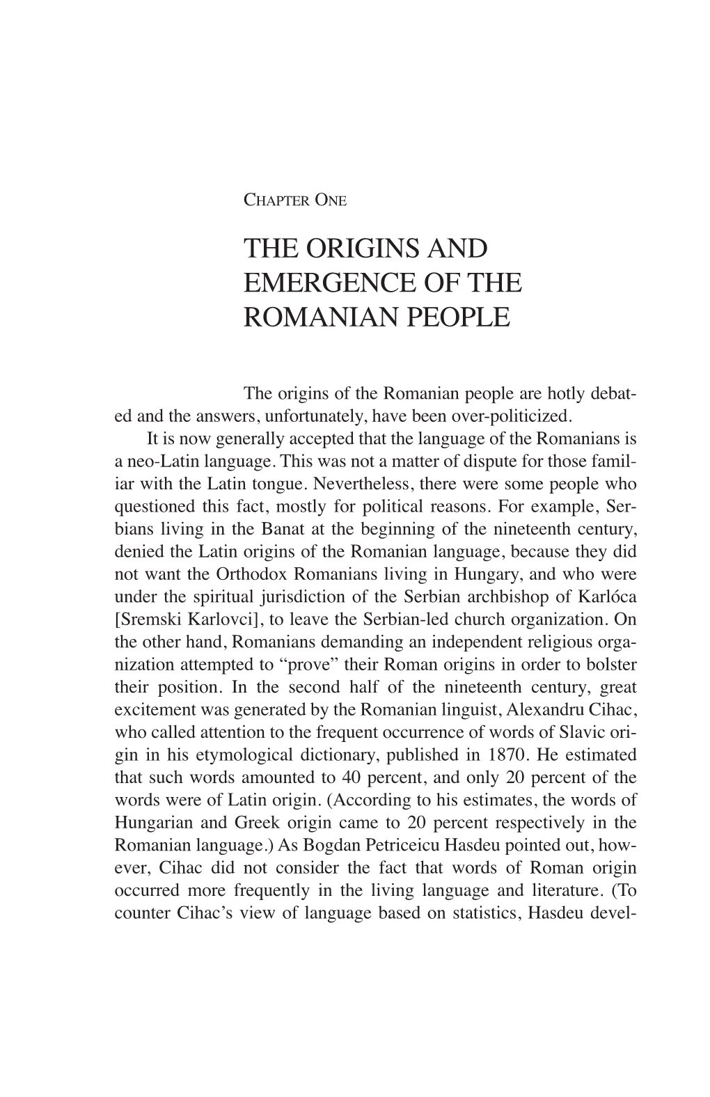 The Origins and Emergence of the Romanian People