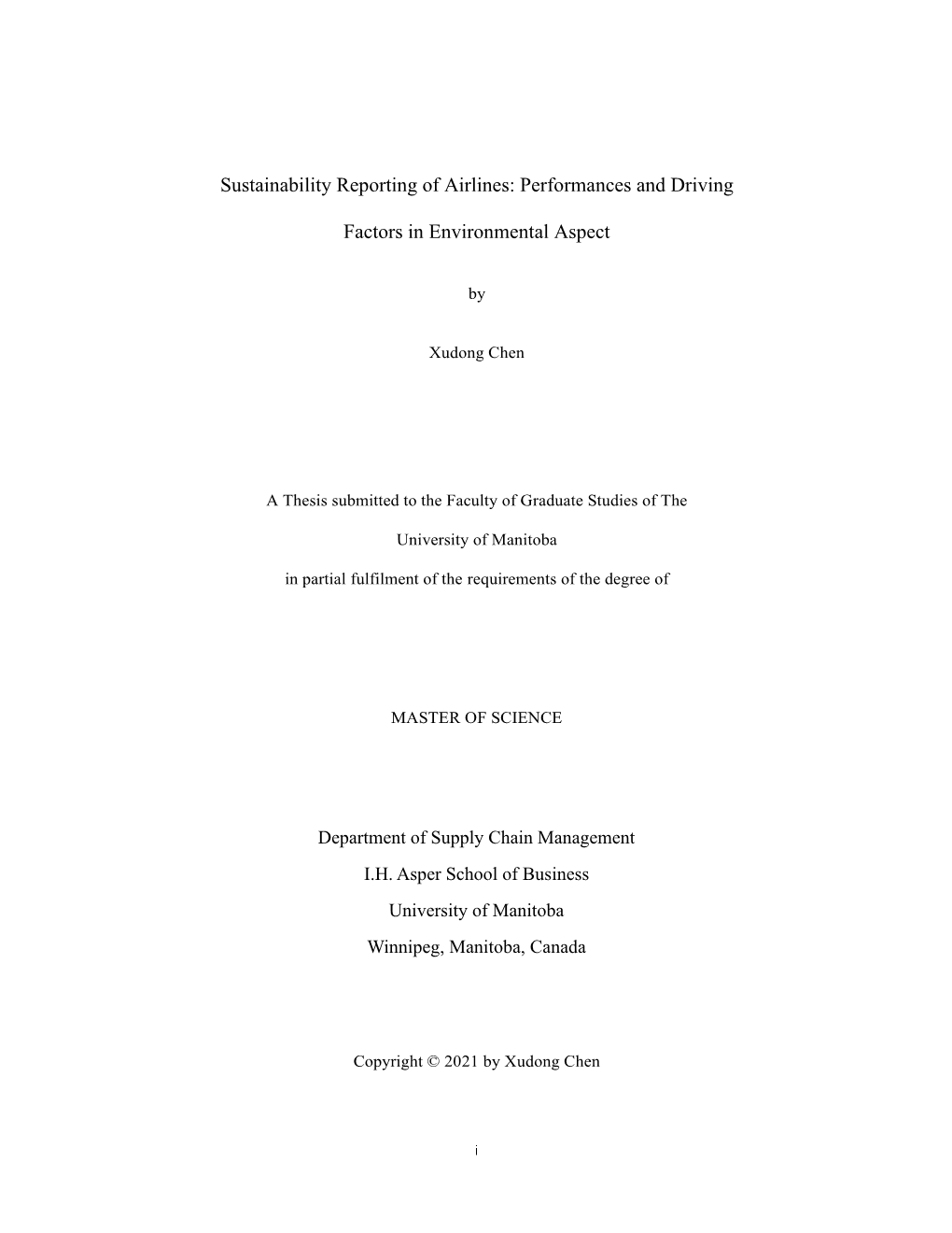 Sustainability Reporting of Airlines: Performances and Driving Factors