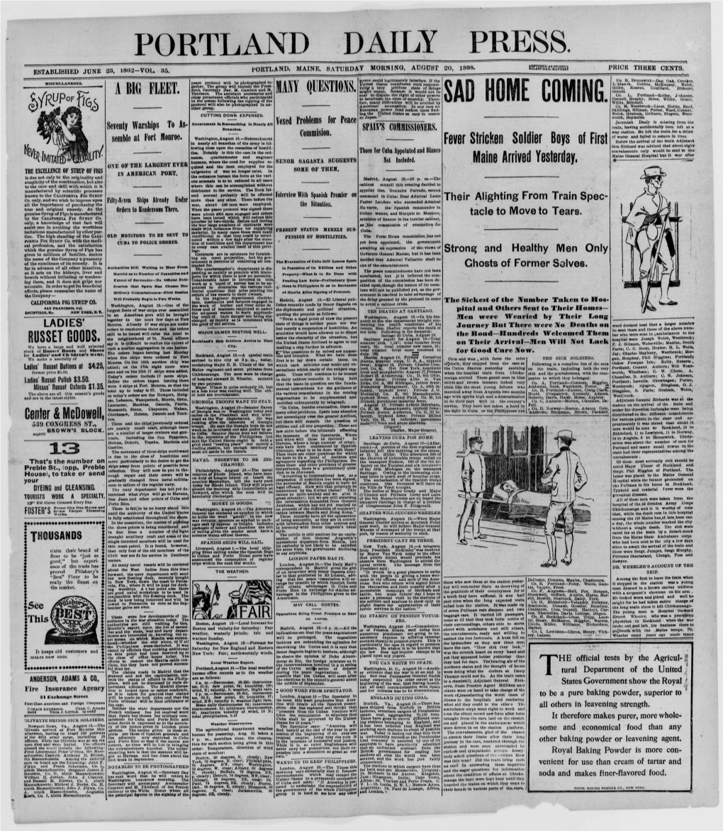 Portland Daily Press: August 20, 1898