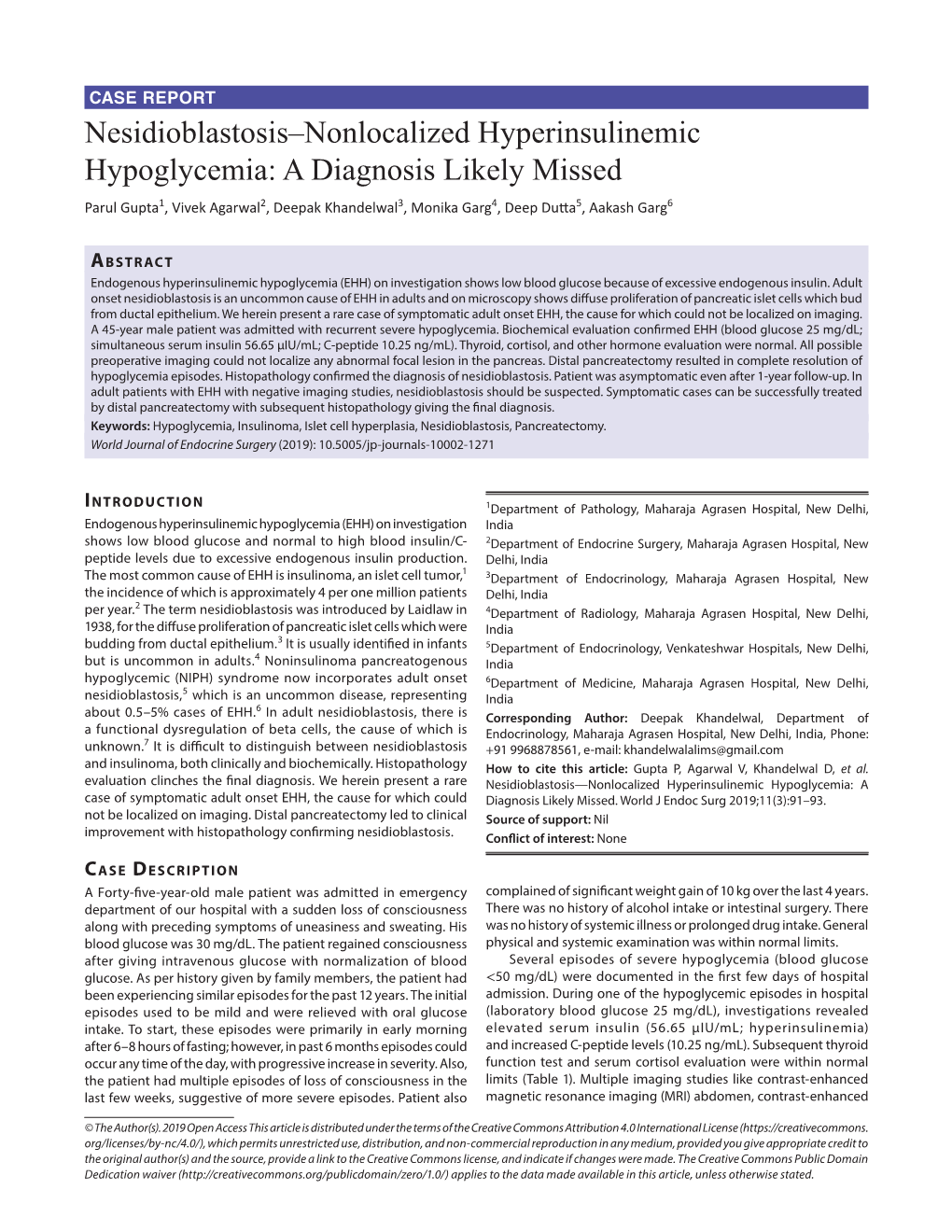 Nesidioblastosis–Nonlocalized Hyperinsulinemic Hypoglycemia