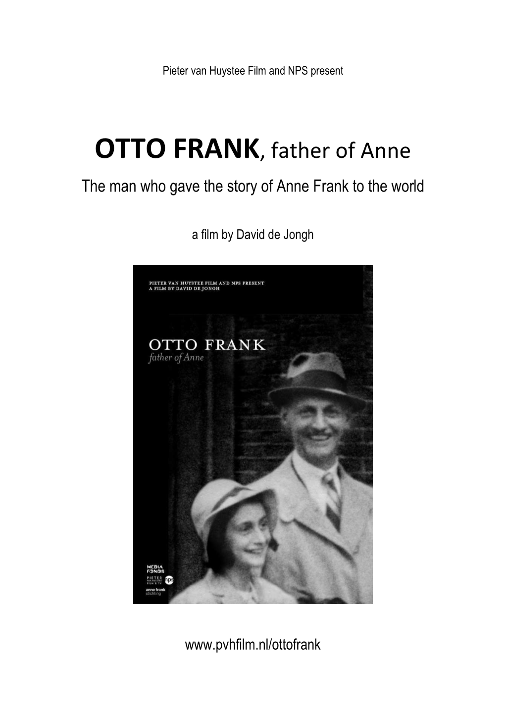 OTTO FRANK, Father of Anne