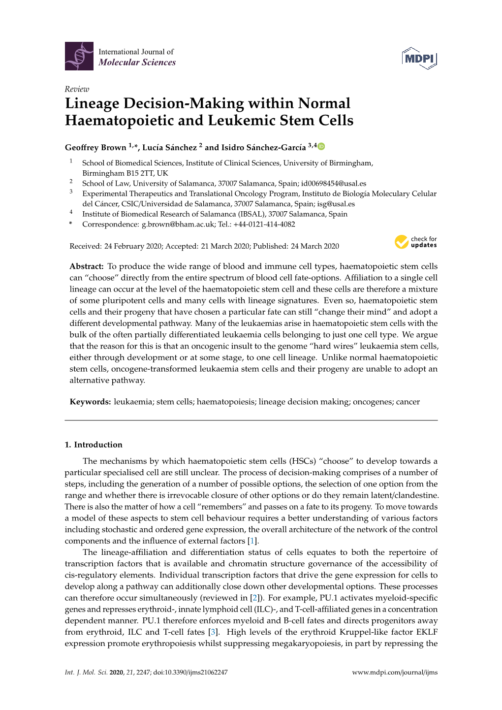 Lineage Decision-Making Within Normal Haematopoietic and Leukemic Stem Cells