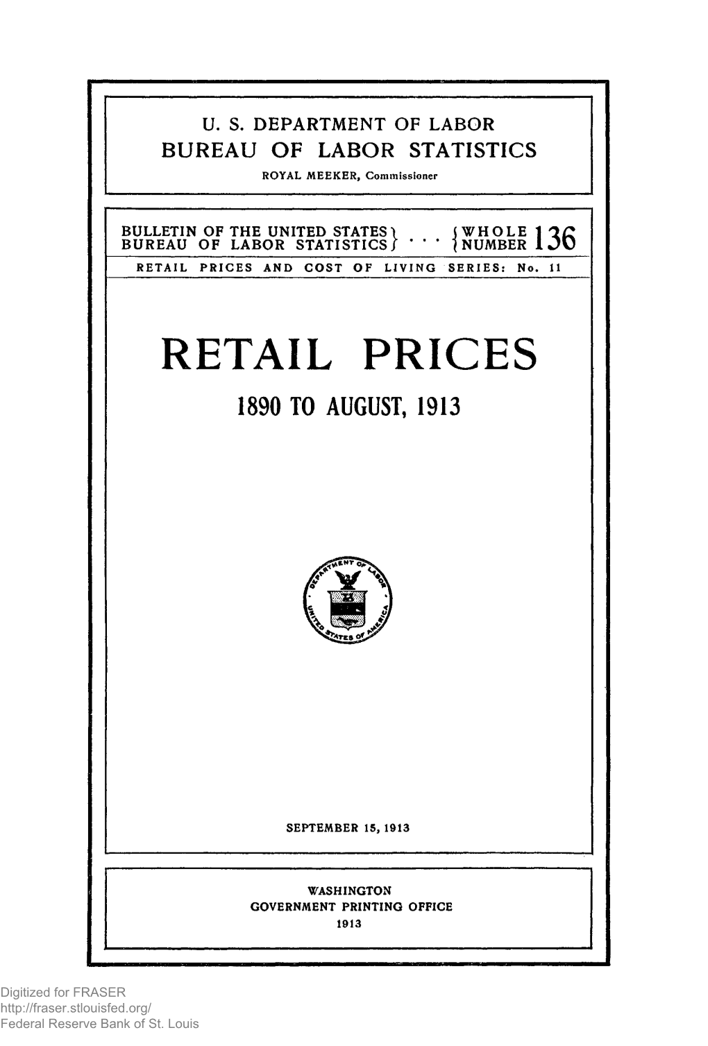 Retailprices 1890 to August, 1913 \