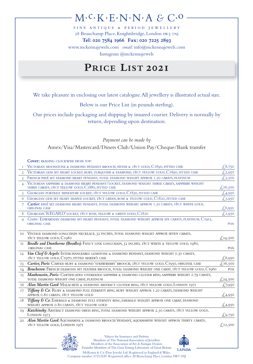 Price List 2021.Qxp Layout 1 10/11/2020 07:26 Page 1