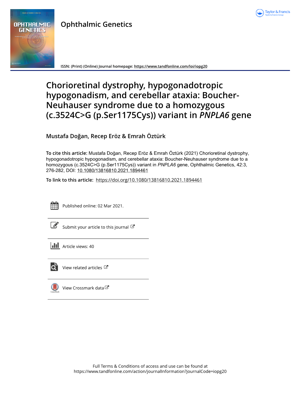 Chorioretinal Dystrophy, Hypogonadotropic