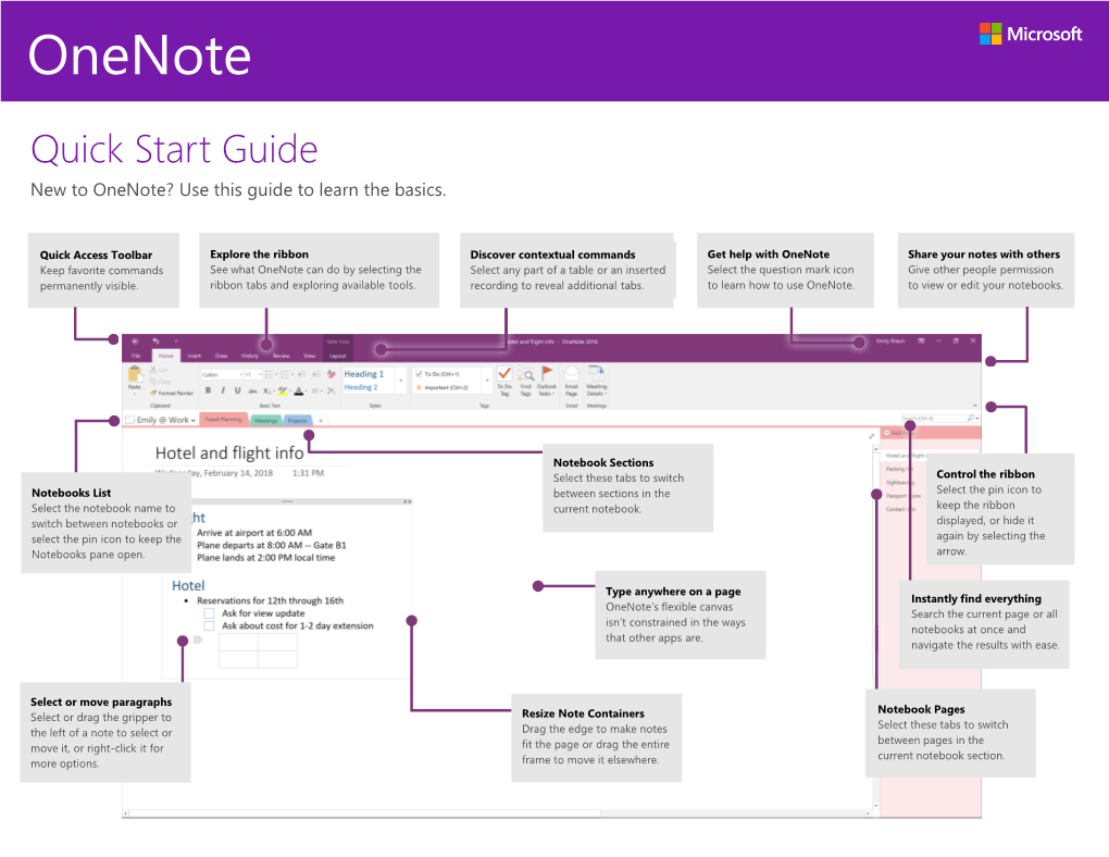 Microsoft Onenote Quick Start Guide