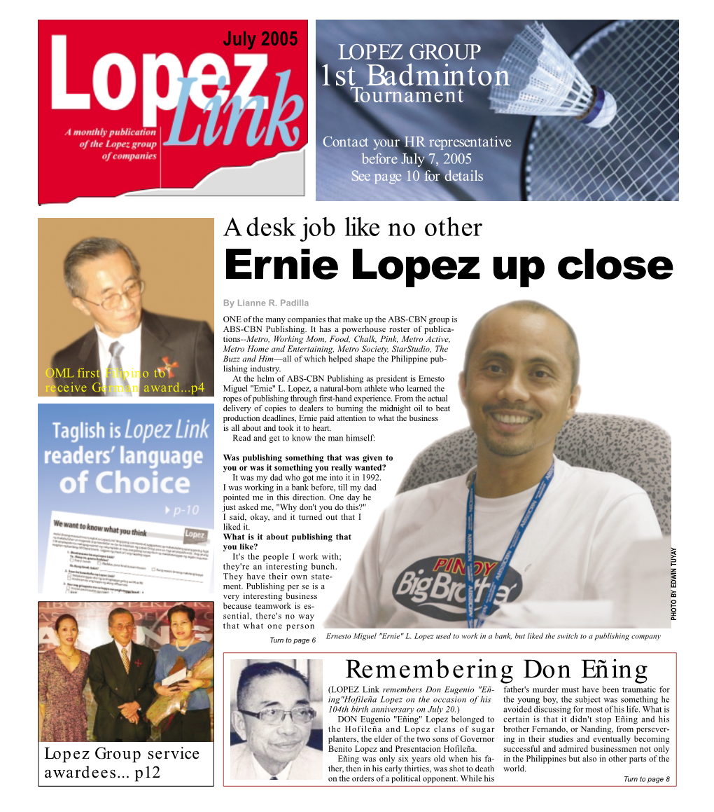 Ernie Lopez up Close by Lianne R