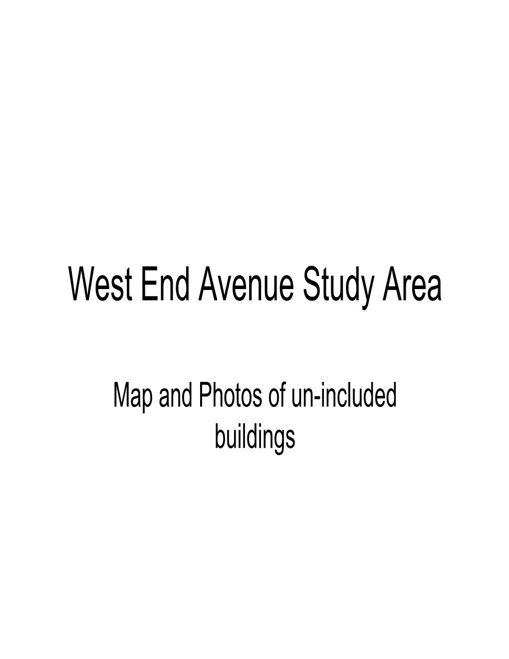 West End Avenue Study Area