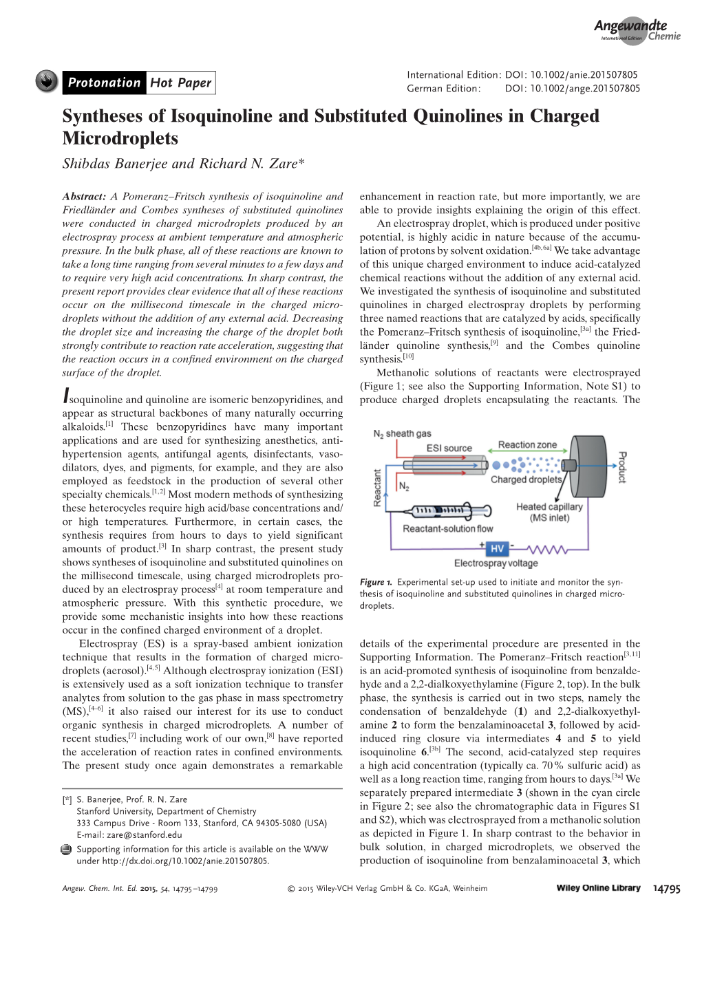 Syntheses of Isoquinoline and Quinoline in Charged Microdroplets