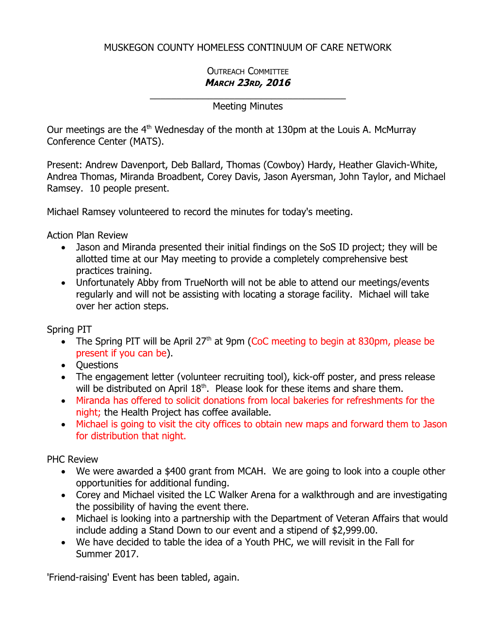 Muskegon County Homeless Continuum of Care Network