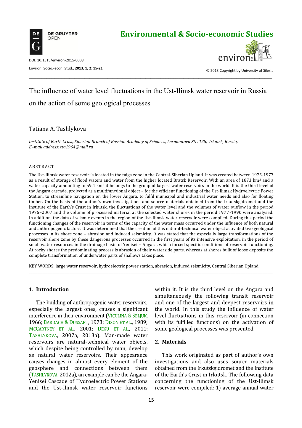 Environmental & Socio-Economic Studies