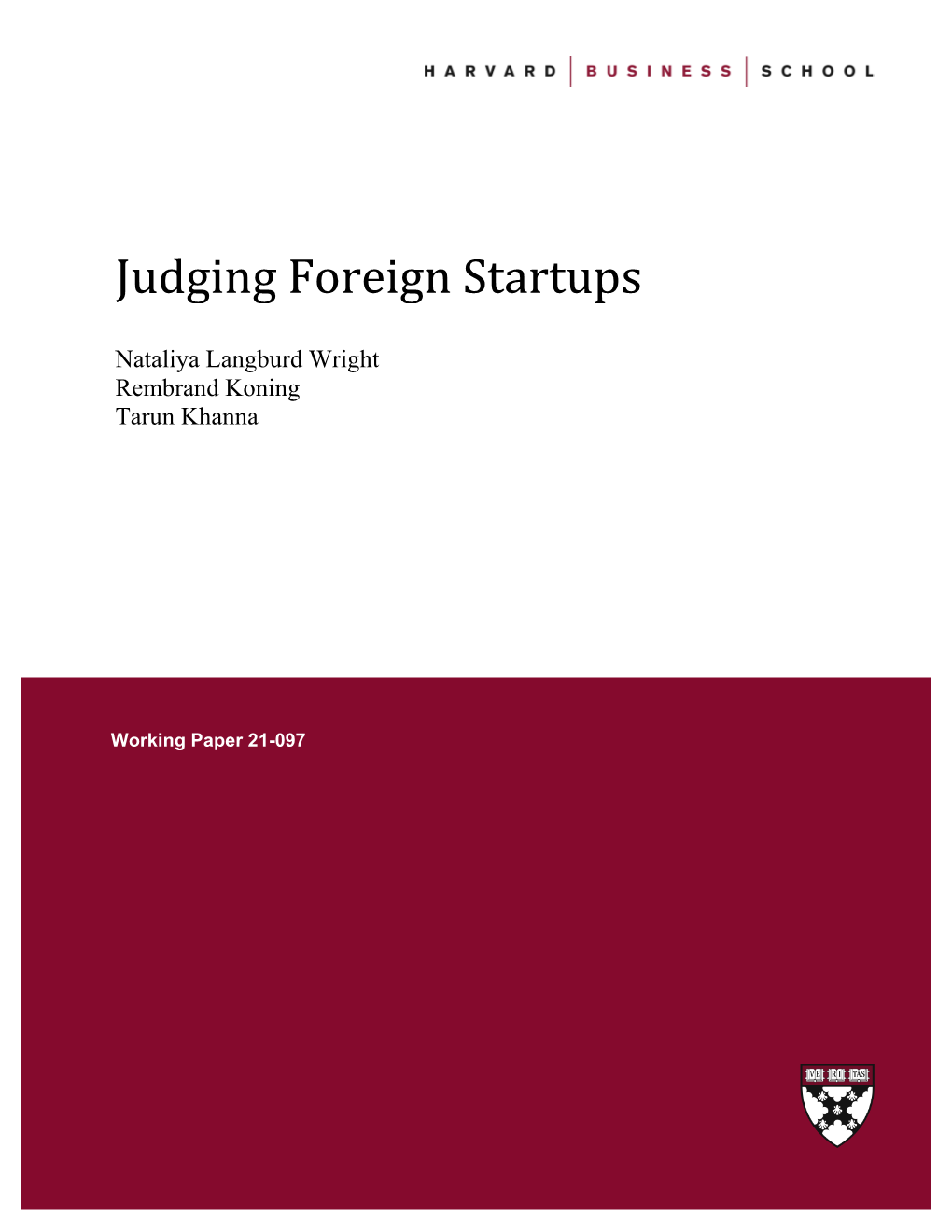 Judging Foreign Startups