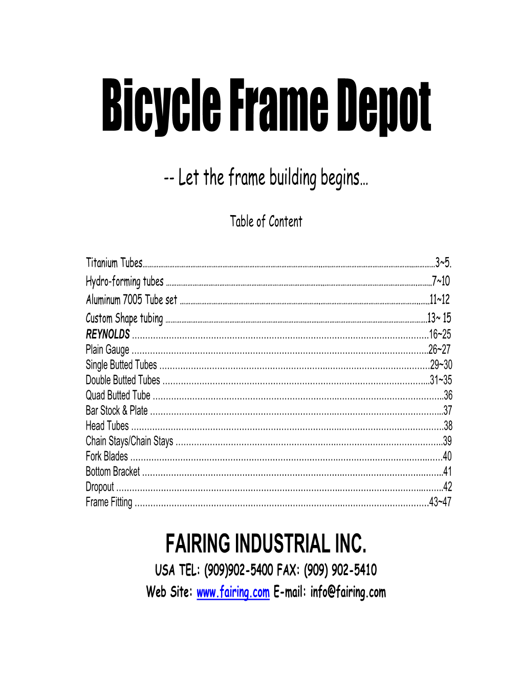 Bicycle Frame Depot