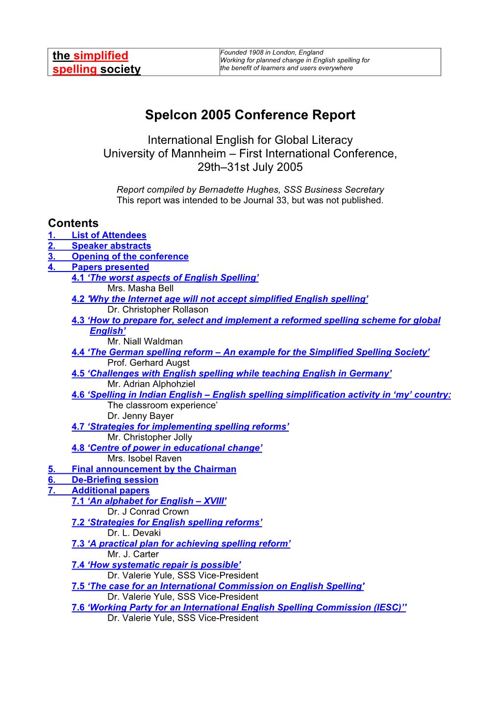 2005 Conference Report