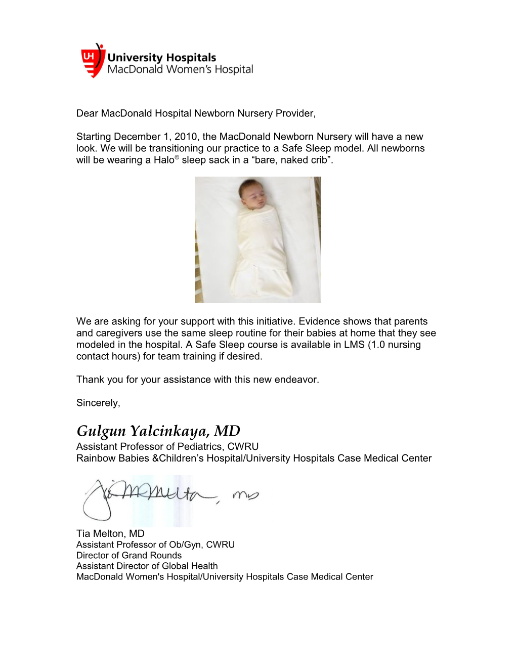 Dear Macdonald Hospital Newborn Nursery Provider