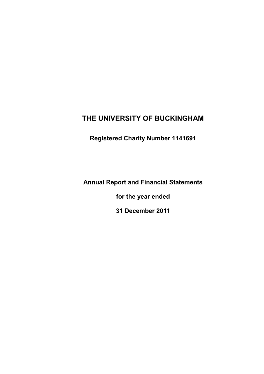 The University of Buckingham