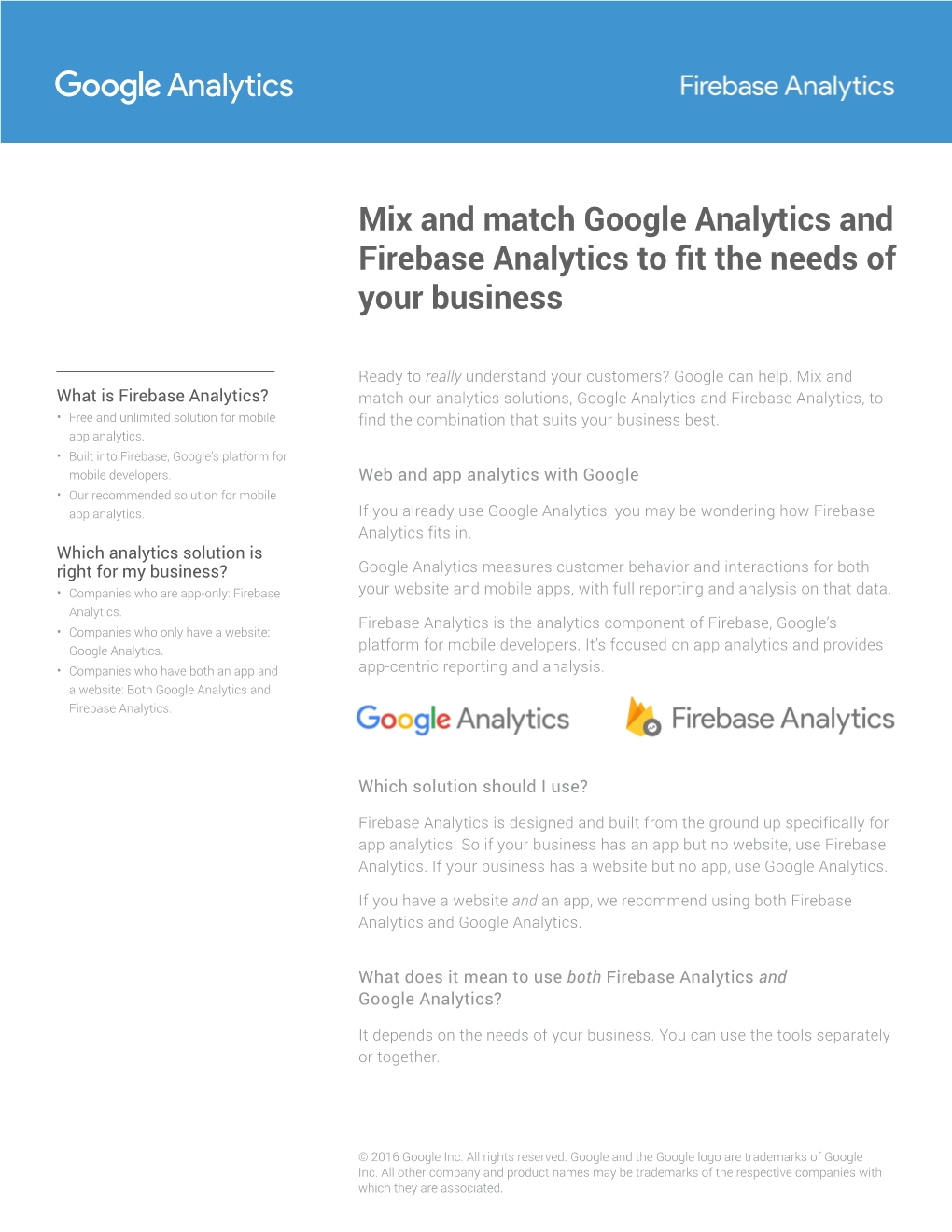 Mix and Match Google Analytics and Firebase Analytics to Fit the Needs of Your Business