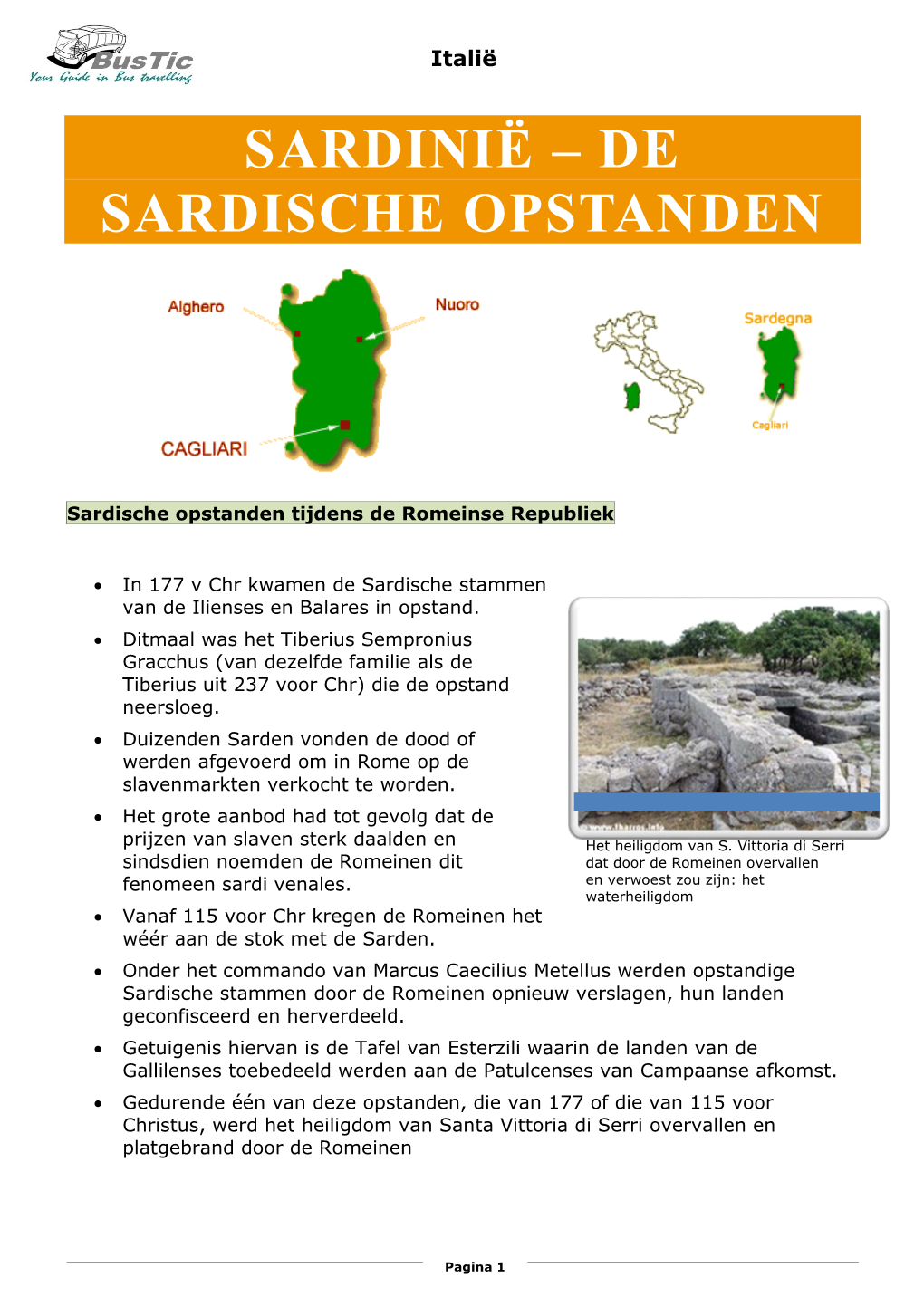 Sardinië – De Sardische Opstanden