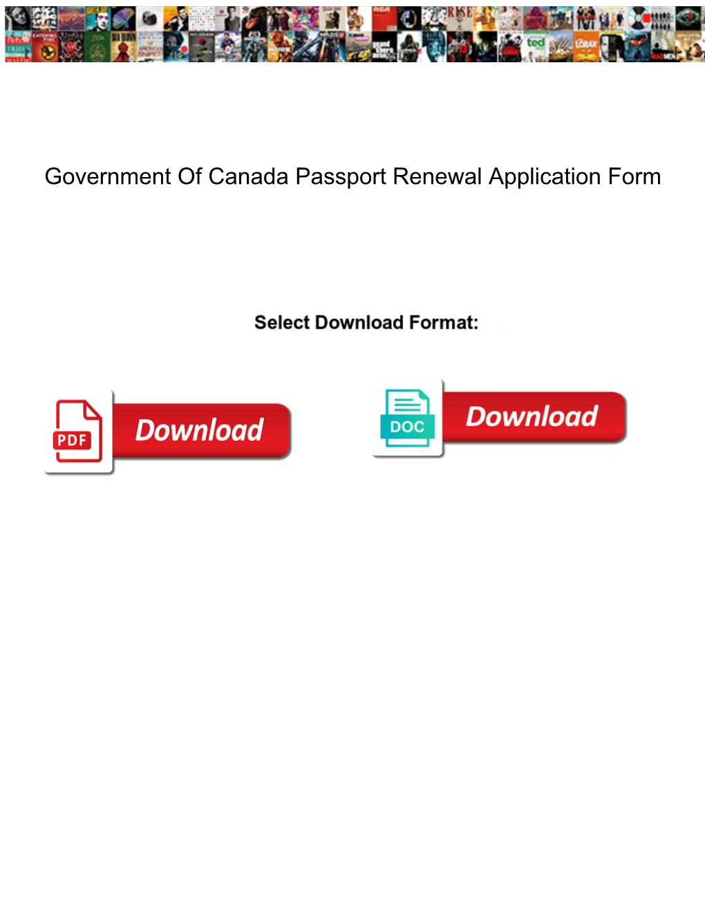 Government of Canada Passport Renewal Application Form