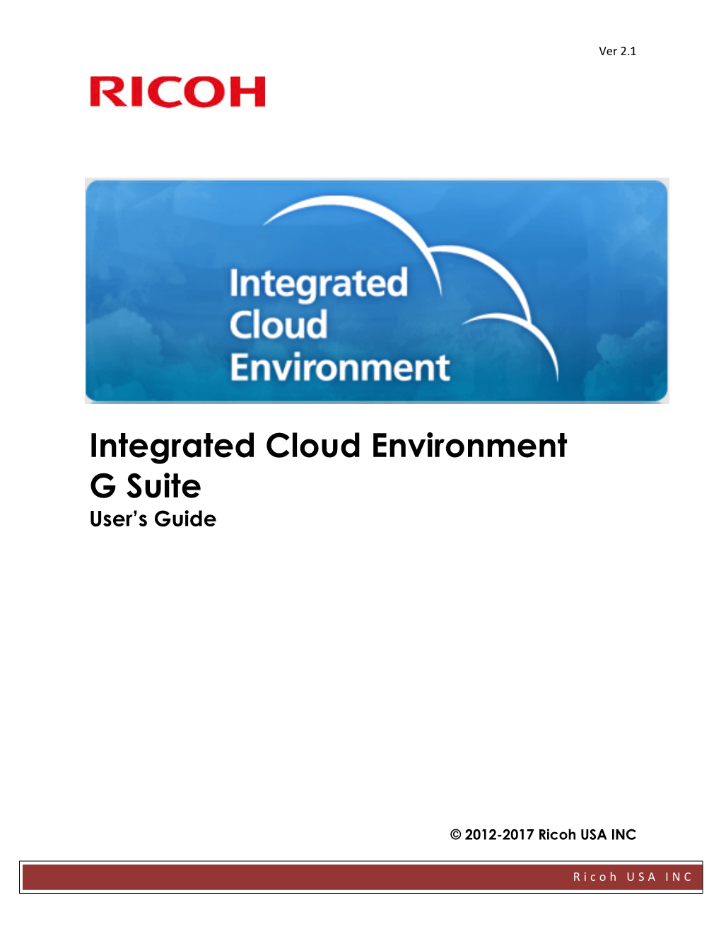 Integrated Cloud Environment G Suite User’S Guide