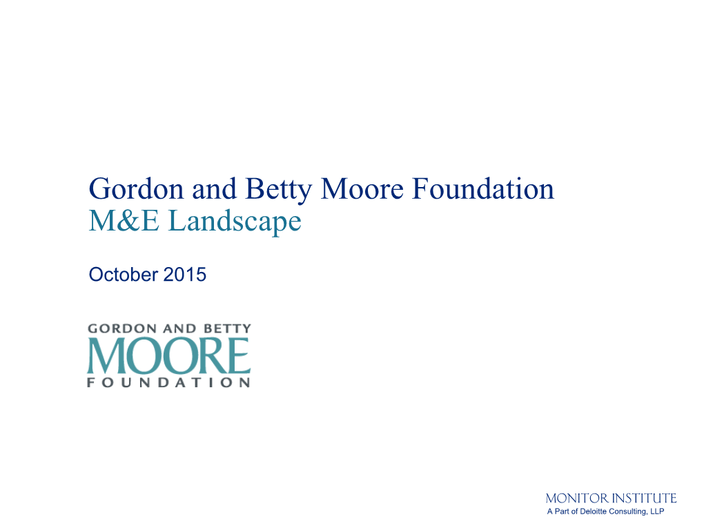 Monitor Institute Measurement and Evaluation Landscape