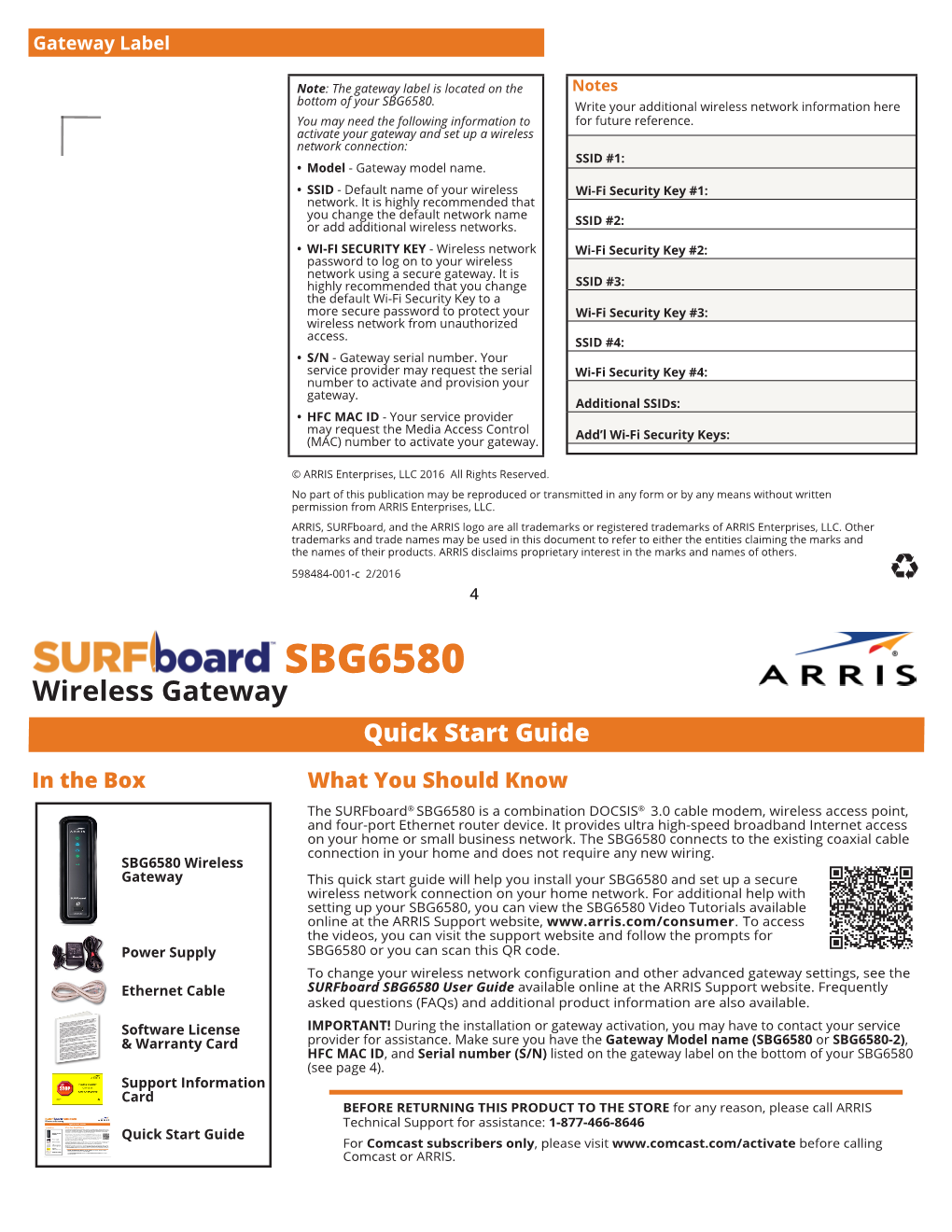 Arris SBG6580 User Guide