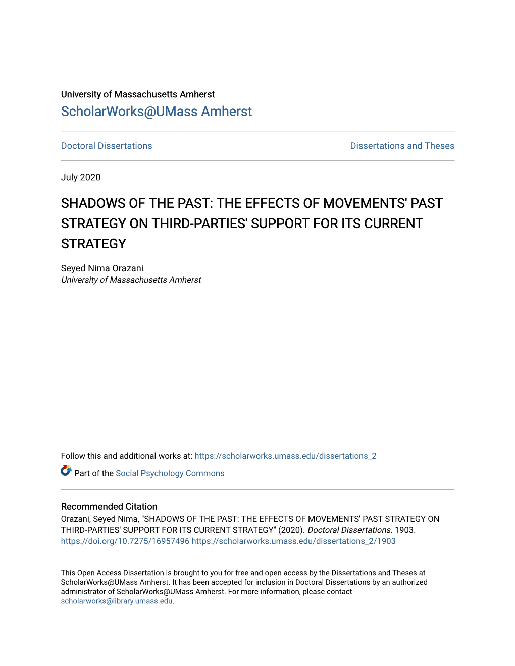 The Effects of Movements' Past Strategy on Third-Parties' Support for Its Current Strategy