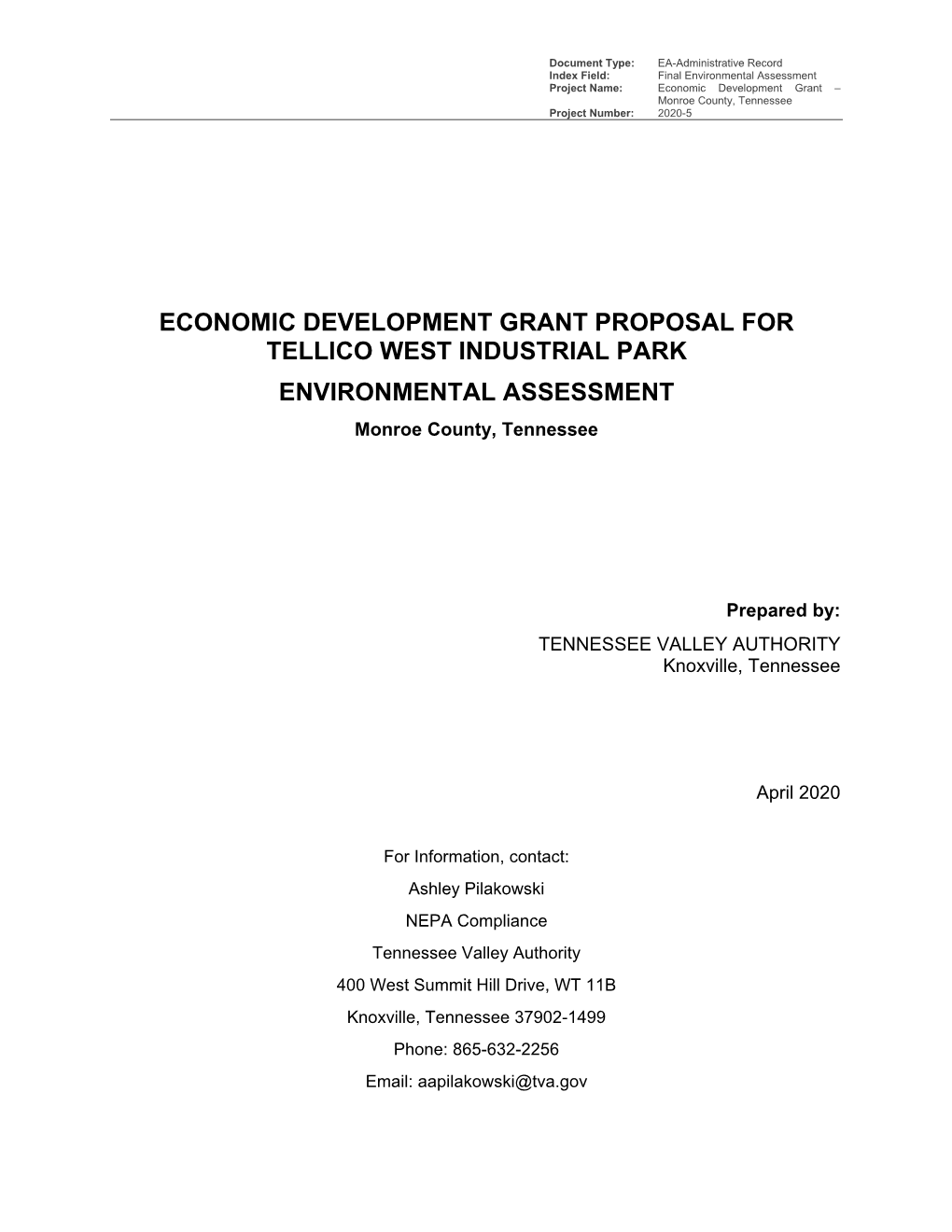 Monroe County Final Environmental Assessment