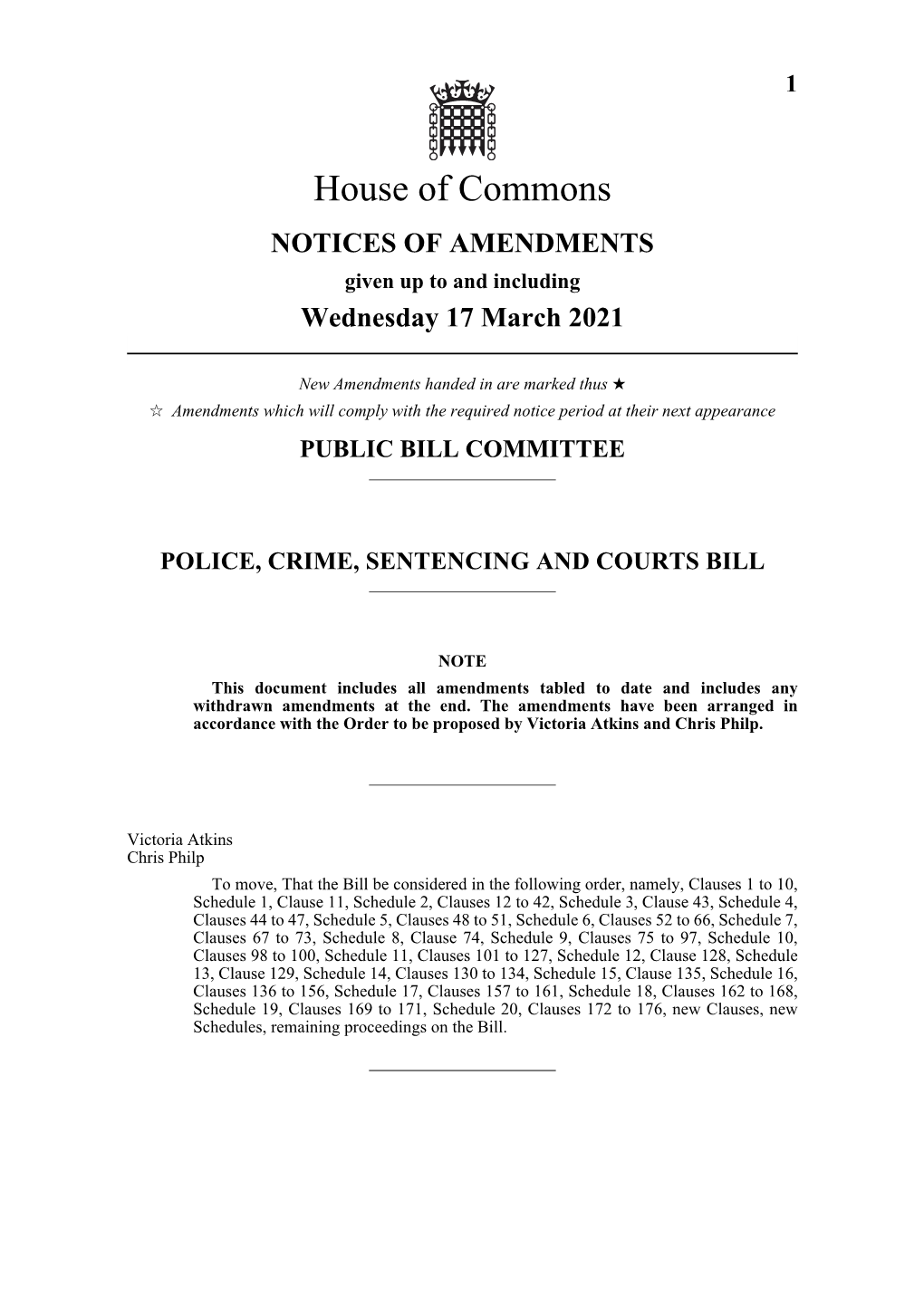 Public Bill Committee Police, Crime, Sentencing