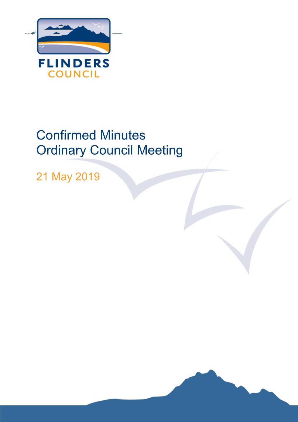 2019.05.21 Confirmed Minutes Ordinary Council Meeting