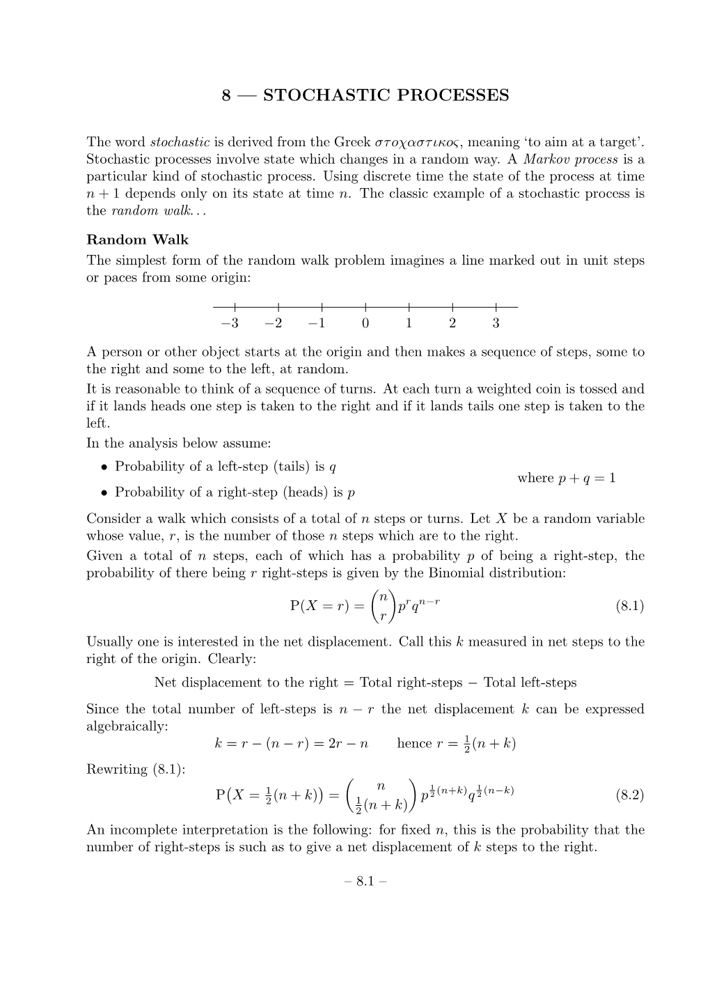 8 — Stochastic Processes