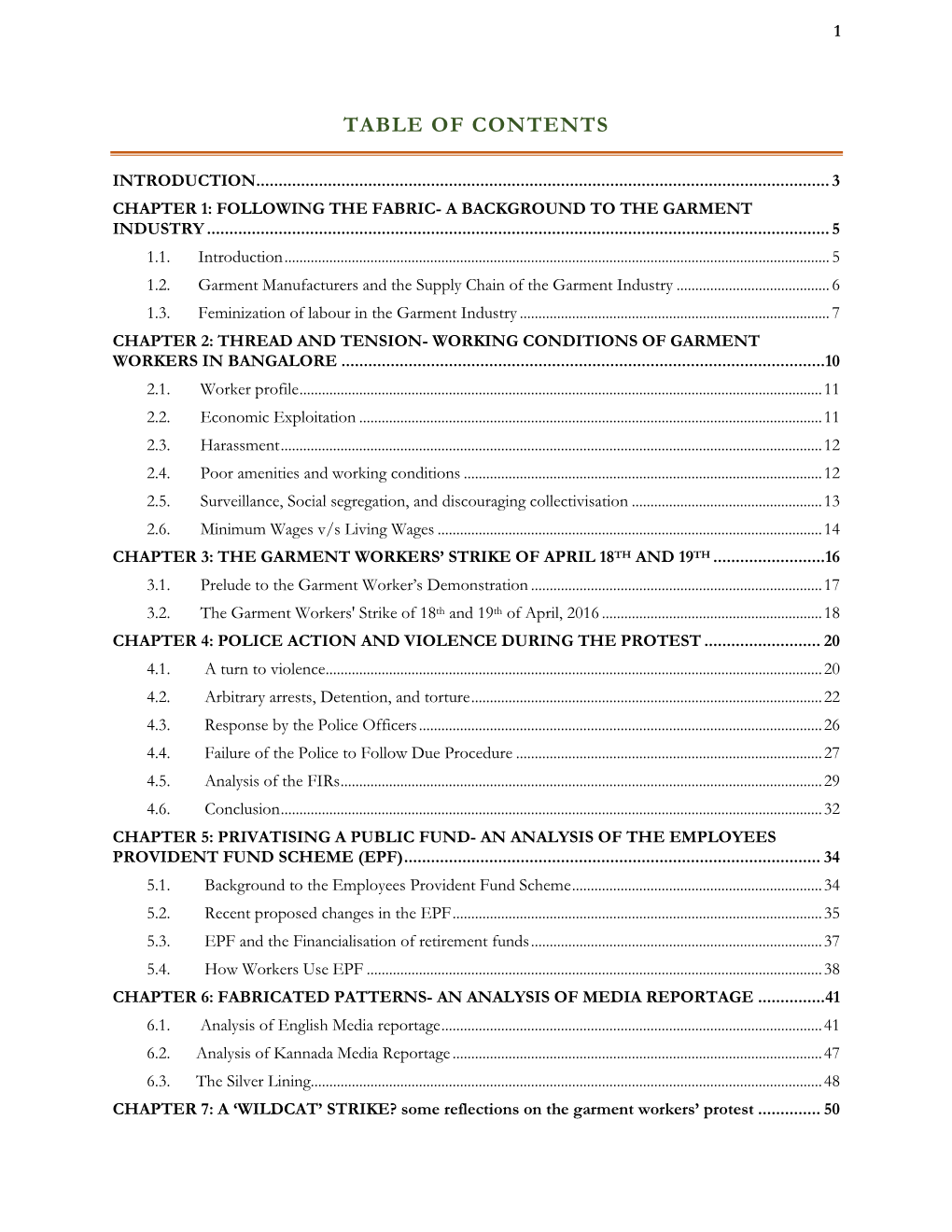 Table of Contents