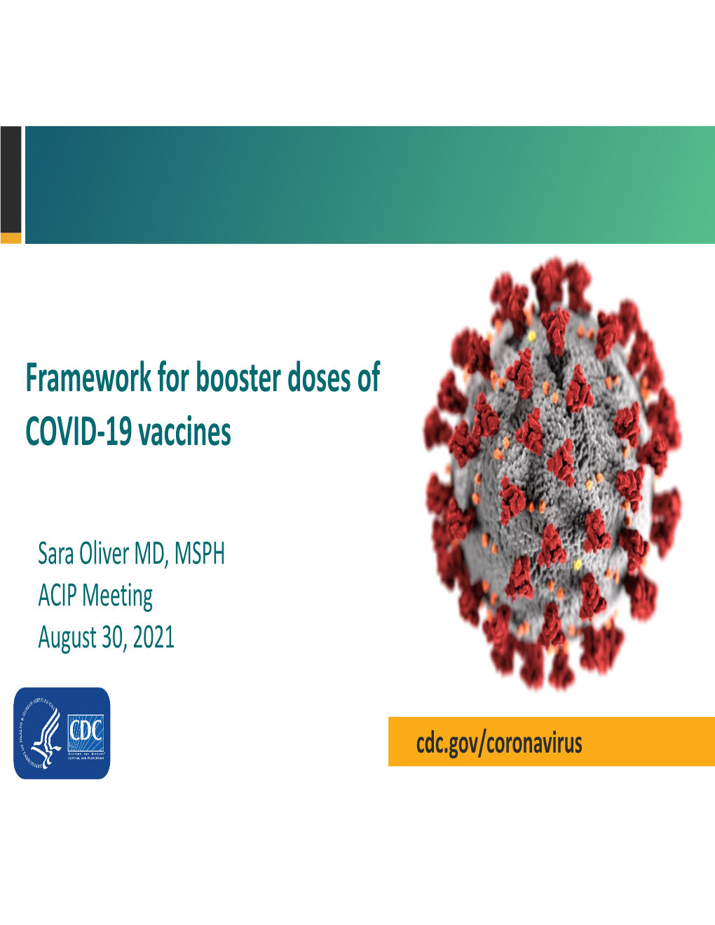 Framework for Booster Doses of COVID-19 Vaccines